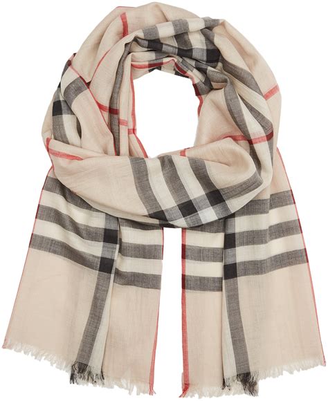 burberry gauze scarf stone|Check Wool Silk Scarf in Stone .